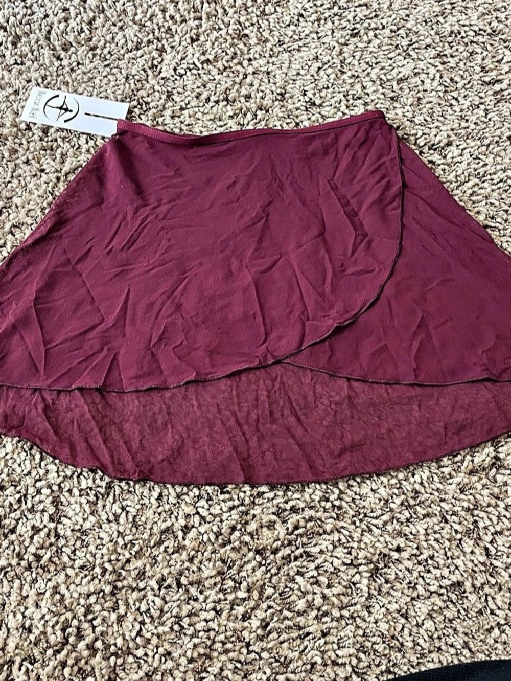 Wear Moi Delia Mesh Skirt Faux Wrap Burgundy XS/S